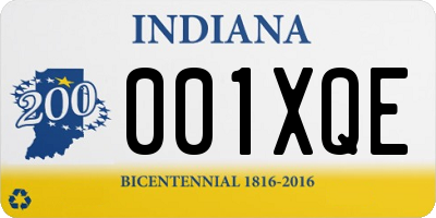 IN license plate 001XQE