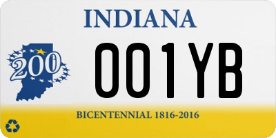 IN license plate 001YB