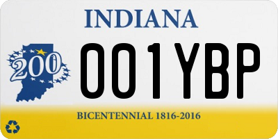IN license plate 001YBP