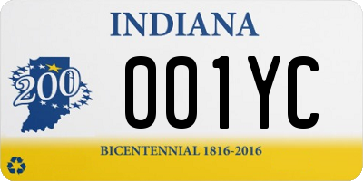 IN license plate 001YC