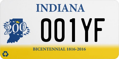 IN license plate 001YF