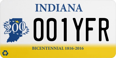 IN license plate 001YFR