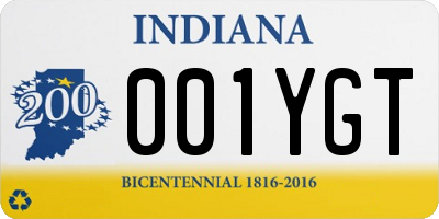 IN license plate 001YGT