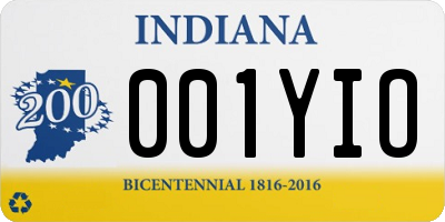 IN license plate 001YIO