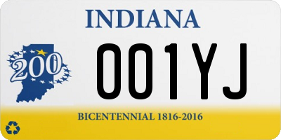IN license plate 001YJ