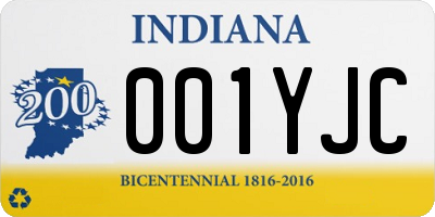 IN license plate 001YJC