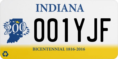 IN license plate 001YJF