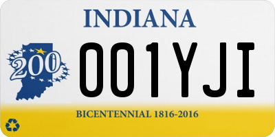 IN license plate 001YJI