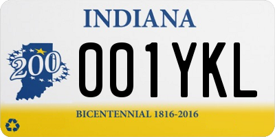 IN license plate 001YKL
