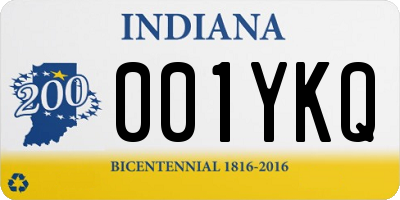 IN license plate 001YKQ