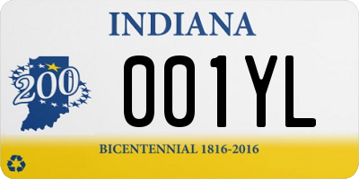 IN license plate 001YL