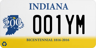 IN license plate 001YM