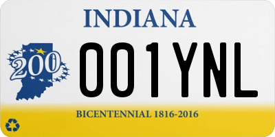IN license plate 001YNL