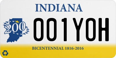IN license plate 001YOH
