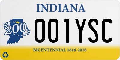 IN license plate 001YSC