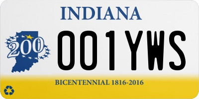 IN license plate 001YWS