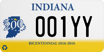 IN license plate 001YY