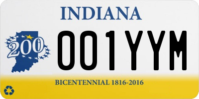 IN license plate 001YYM