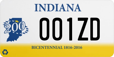 IN license plate 001ZD