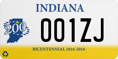 IN license plate 001ZJ