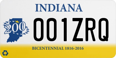 IN license plate 001ZRQ