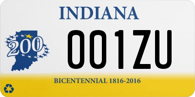 IN license plate 001ZU