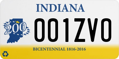 IN license plate 001ZVO