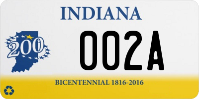 IN license plate 002A