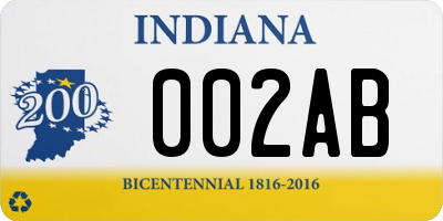 IN license plate 002AB