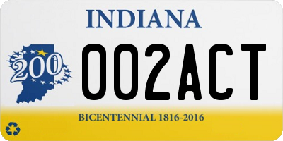IN license plate 002ACT