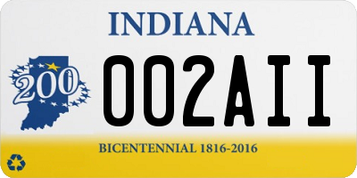IN license plate 002AII