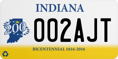 IN license plate 002AJT