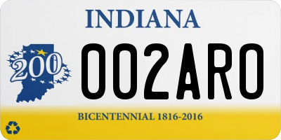 IN license plate 002ARO