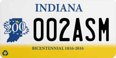 IN license plate 002ASM