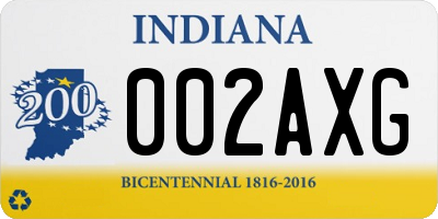 IN license plate 002AXG