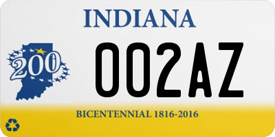 IN license plate 002AZ