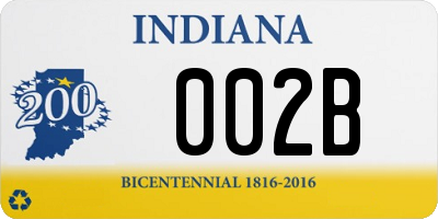 IN license plate 002B