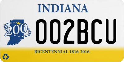 IN license plate 002BCU