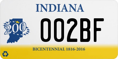 IN license plate 002BF