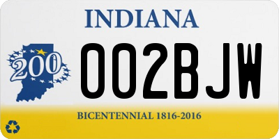 IN license plate 002BJW