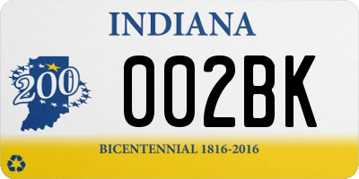 IN license plate 002BK