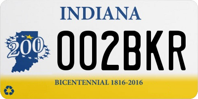 IN license plate 002BKR