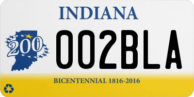 IN license plate 002BLA
