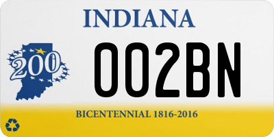 IN license plate 002BN