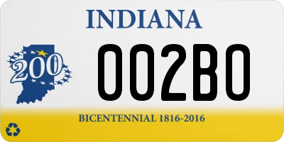 IN license plate 002BO