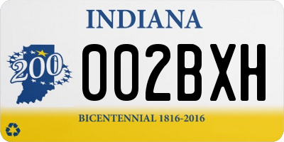 IN license plate 002BXH