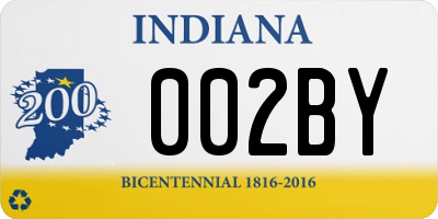 IN license plate 002BY