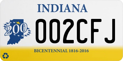 IN license plate 002CFJ