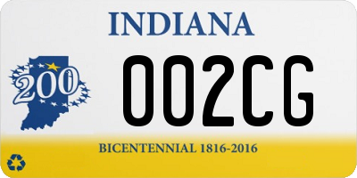 IN license plate 002CG