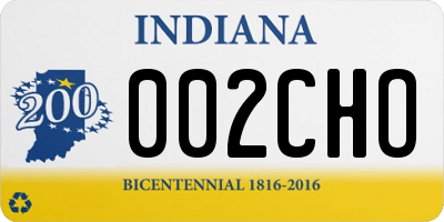 IN license plate 002CHO